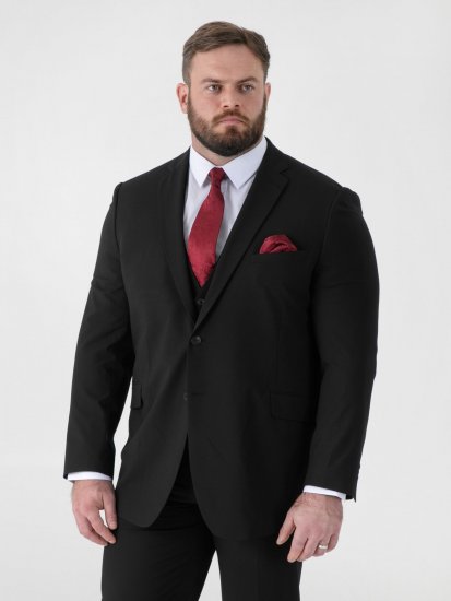 D555 Ted 4 Way Stretch Tailored Suit Jacket Nero - Abiti - Abiti da Uomo Taglie Forti