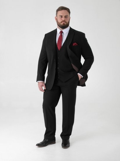 D555 Ted 4 Way Stretch Tailored Suit Jacket Nero - Abiti - Abiti da Uomo Taglie Forti