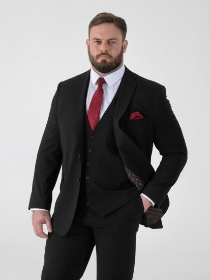 D555 Ted 4 Way Stretch Tailored Suit Jacket Nero - Abiti - Abiti da Uomo Taglie Forti
