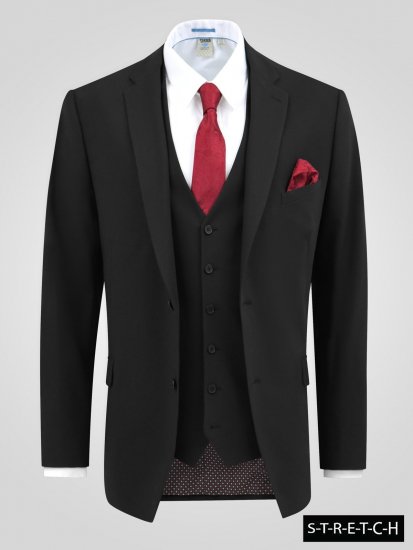 D555 Ted 4 Way Stretch Tailored Suit Jacket Nero - Abiti - Abiti da Uomo Taglie Forti