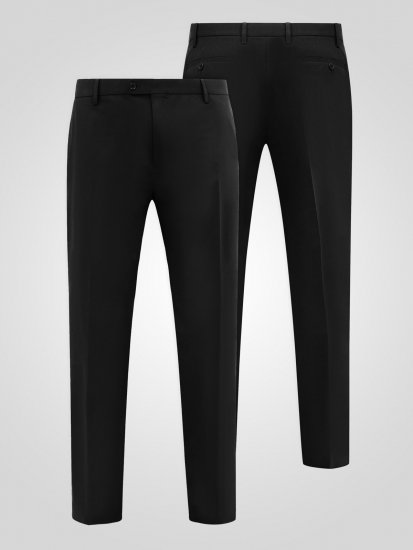 D555 Ted 4 Way Stretch Tailored Trouser Nero - Abiti - Abiti da Uomo Taglie Forti