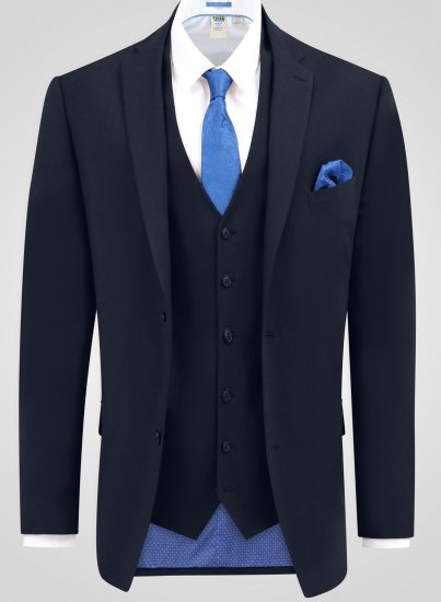 D555 Ted 4 Way Stretch Tailored Suit Jacket Blu navy - Abiti - Abiti da Uomo Taglie Forti