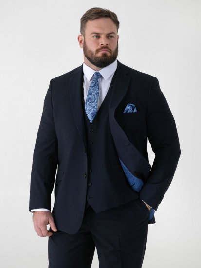 D555 Ted 4 Way Stretch Tailored Suit Jacket Blu navy - Abiti - Abiti da Uomo Taglie Forti