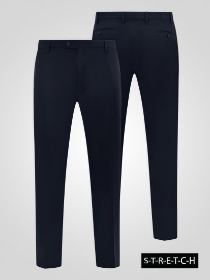 D555 Ted 4 Way Stretch Tailored Trouser Blu navy - Abiti - Abiti da Uomo Taglie Forti