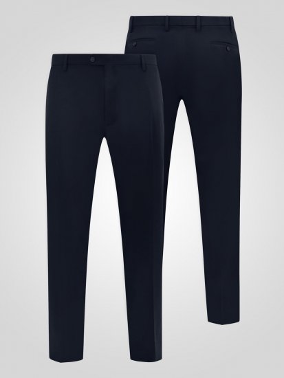 D555 Ted 4 Way Stretch Tailored Trouser Blu navy - Abiti - Abiti da Uomo Taglie Forti