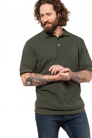 JP1880 712617 Polo con vestibilità pancia Oliva scuro - Polo - Polo Uomo Taglie Forti
