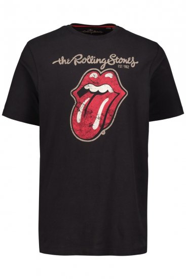 JP1880 Rolling Stones Graphic Band Comfort Fit T-Shirt Black - Magliette - Magliette Uomo Taglie Forti
