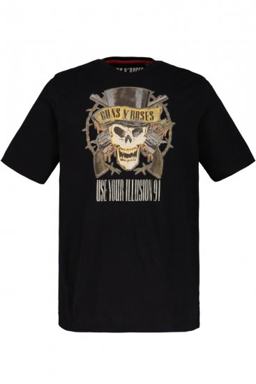 JP1880 Guns N’ Roses Skull Comfort Fit Band T-Shirt Black - Magliette - Magliette Uomo Taglie Forti