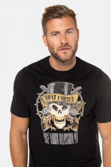 JP1880 Guns N’ Roses Skull Comfort Fit Band T-Shirt Black - Magliette - Magliette Uomo Taglie Forti