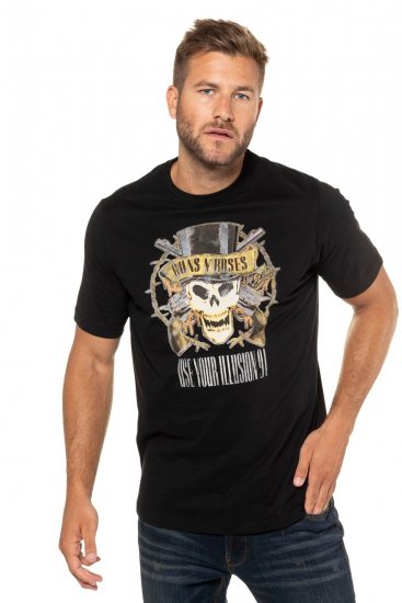 JP1880 Guns N’ Roses Skull Comfort Fit Band T-Shirt Black - Magliette - Magliette Uomo Taglie Forti