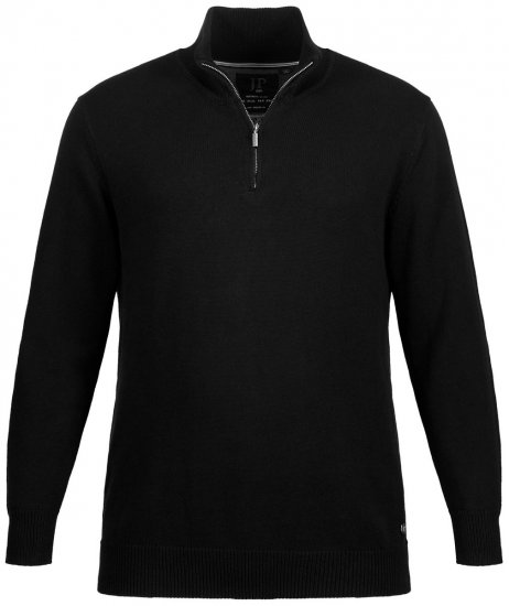 JP1880 716842 Maglione in maglia con mezza zip Nero - Felpe & felpe con cappuccio - Felpe & Felpe con Cappuccio Uomo Taglie Forti