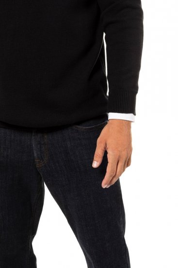 JP1880 716842 Maglione in maglia con mezza zip Nero - Felpe & felpe con cappuccio - Felpe & Felpe con Cappuccio Uomo Taglie Forti