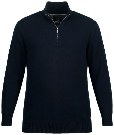 JP1880 716842 Maglione in maglia con mezza zip Blu scuro - Felpe & felpe con cappuccio - Felpe & Felpe con Cappuccio Uomo Taglie Forti