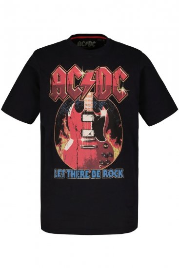 JP1880 ACDC - Let There Be Rock Vintage looking Band T-Shirt Black - Magliette - Magliette Uomo Taglie Forti