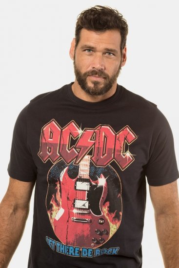 JP1880 ACDC - Let There Be Rock Vintage looking Band T-Shirt Black - Magliette - Magliette Uomo Taglie Forti