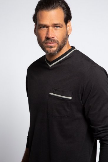 JP1880 721331 Camicia da notte a maniche lunghe Nero - Intimo & costumi da bagno - Intimo Taglie Forti Uomo