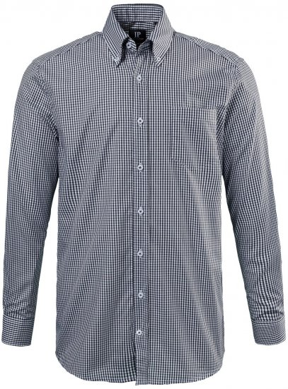 JP1880 722859 Camicia a quadretti a maniche lunghe Nero - Camicie - Camicie Taglie Forti Uomo