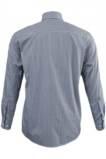 JP1880 722859 Camicia a quadretti a maniche lunghe Nero - Camicie - Camicie Taglie Forti Uomo
