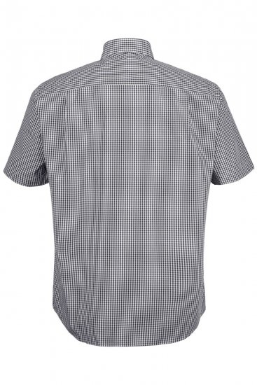 JP1880 722860 Camicia a quadretti a maniche corte Nero - Camicie - Camicie Taglie Forti Uomo