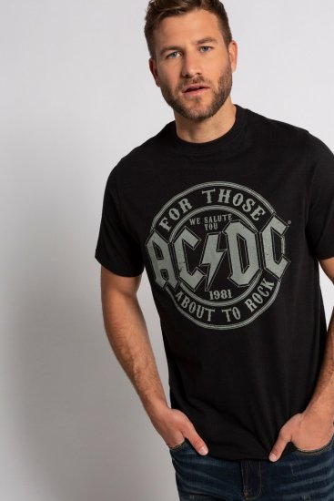 JP1880 AC/DC Graphic Comfort Fit Band T-Shirt Black - Magliette - Magliette Uomo Taglie Forti