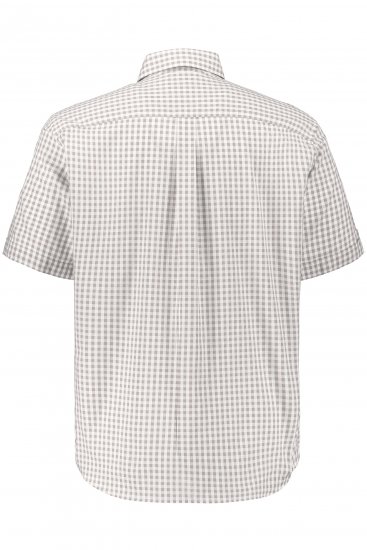 JP1880 Modern Fit Check Print Short Sleeve Shirt Grey - Camicie - Camicie Taglie Forti Uomo