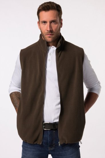 JP1880 Fleece Vest Stand-up Collar Brown - Giubbotti - Giubbotti Uomo Taglie Forti