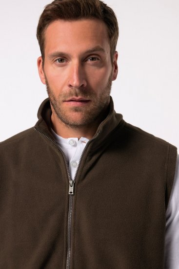 JP1880 Fleece Vest Stand-up Collar Brown - Giubbotti - Giubbotti Uomo Taglie Forti