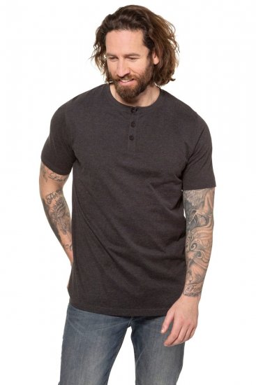 JP1880 726695 T-shirt Henley Grigio scuro - Magliette - Magliette Uomo Taglie Forti