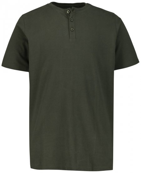 JP1880 726695 T-shirt Henley Oliva scuro - Magliette - Magliette Uomo Taglie Forti