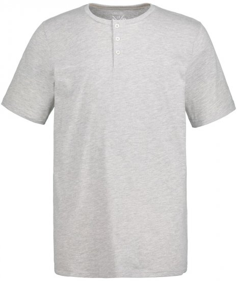 JP1880 726695 T-shirt Henley Grigio melange - Magliette - Magliette Uomo Taglie Forti