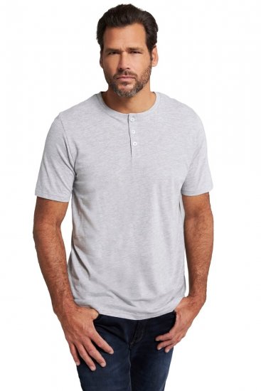 JP1880 726695 T-shirt Henley Grigio melange - Magliette - Magliette Uomo Taglie Forti