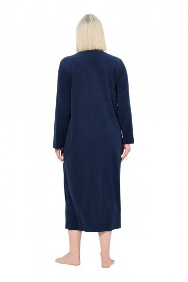Ulla Popken 749967 Accappatoio in spugna con zip Blu scuro - Vestaglie & accappatoi - 