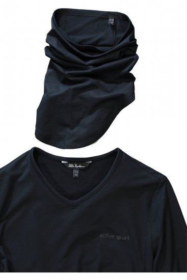 Ulla Popken 751623 Maglia da sci ad asciugatura rapida Nero - Abbigliamento sci - 