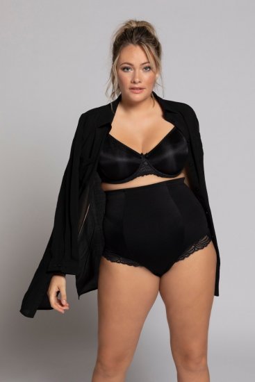 Ulla Popken 781632 Slip modellante a vita alta Nero - Intimo modellante - 