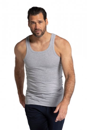 JP1880 782617 Canottiera intima a coste Grigio melange - Intimo & costumi da bagno - Intimo Taglie Forti Uomo
