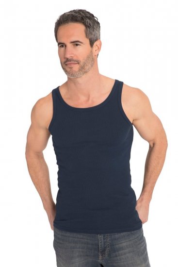 JP1880 782617 Canottiera a coste Blu notte TALL - TALL intimo & costumi da bagno - TALL Intimo e Costumi da Bagno