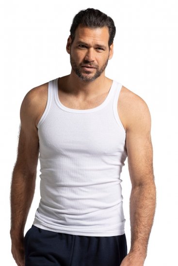 JP1880 782617 Canottiera intima a coste Bianco - Intimo & costumi da bagno - Intimo Taglie Forti Uomo