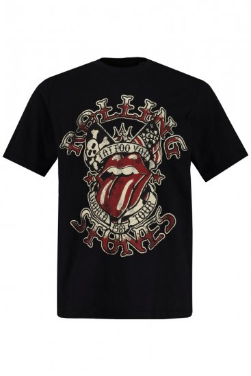 JP1880 Rolling Stones Graphic Comfort Fit Band T-Shirt Black - Magliette - Magliette Uomo Taglie Forti