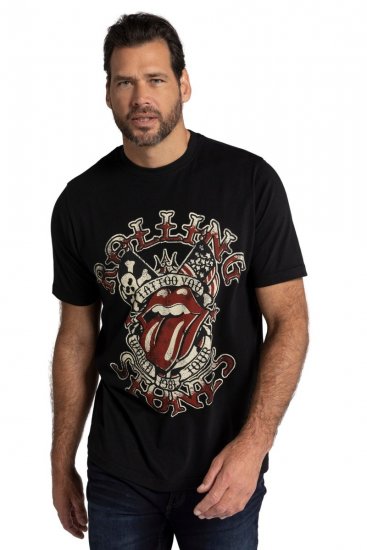 JP1880 Rolling Stones Graphic Comfort Fit Band T-Shirt Black - Magliette - Magliette Uomo Taglie Forti