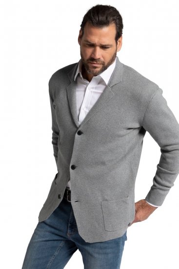 JP1880 Milano Flexnamic Blazer in maglia Grigio melange - Abiti - Abiti da Uomo Taglie Forti