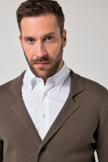 JP1880 Milano Flexnamic Blazer in maglia Marrone kaki - Abiti - Abiti da Uomo Taglie Forti