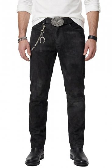 JP1880 Leather Pants Regular Fit Buffalo Nubuck Dark Brown - Jeans & pantaloni - Jeans & Pantaloni Uomo Taglie Forti