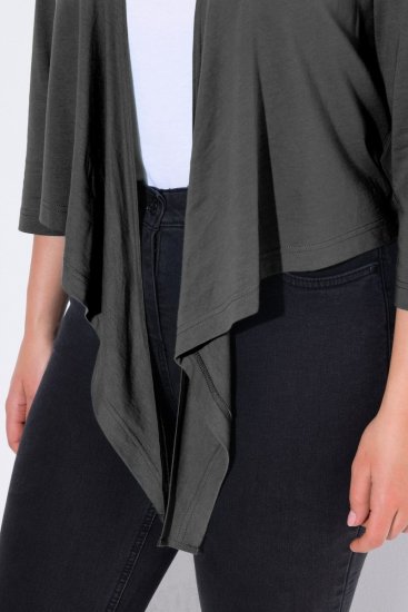 Ulla Popken 794514 Bolero in jersey da annodare Antracite - Bolero - 