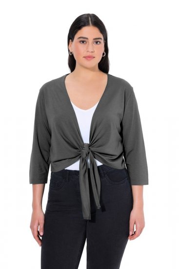 Ulla Popken 794514 Bolero in jersey da annodare Antracite - Bolero - 
