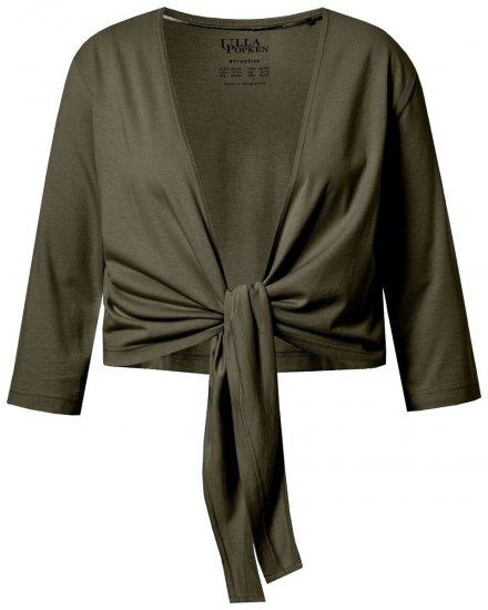 Ulla Popken 794514 Bolero in jersey da annodare Verde scuro - Bolero - 