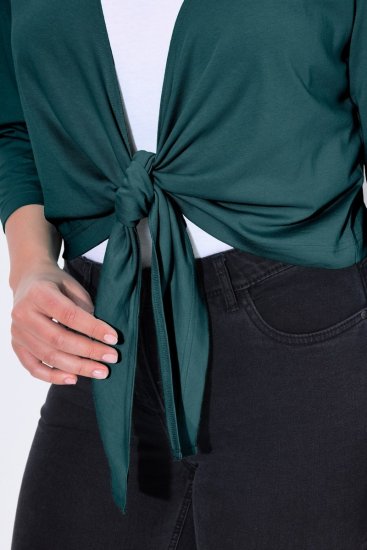 Ulla Popken 794514 Bolero in jersey da annodare Petrolio - Bolero - 