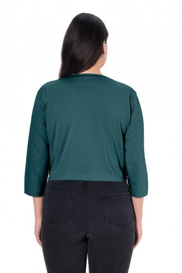 Ulla Popken 794514 Bolero in jersey da annodare Petrolio - Bolero - 