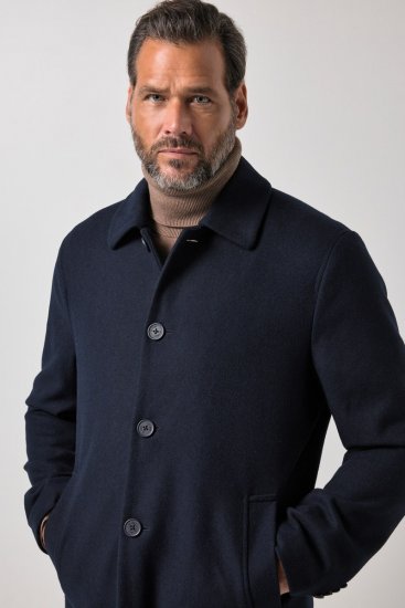 JP1880 795116 Idrorepellente Cappotto in lana Blu navy - Giubbotti - Giubbotti Uomo Taglie Forti