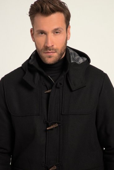 JP1880 Dufflecoat Water-repellent Black - Giubbotti - Giubbotti Uomo Taglie Forti