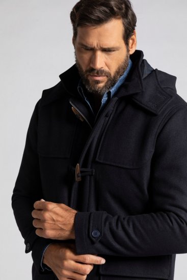 JP1880 Duffle Coat Water Repellent with Detachable Hood Navy - Giubbotti - Giubbotti Uomo Taglie Forti